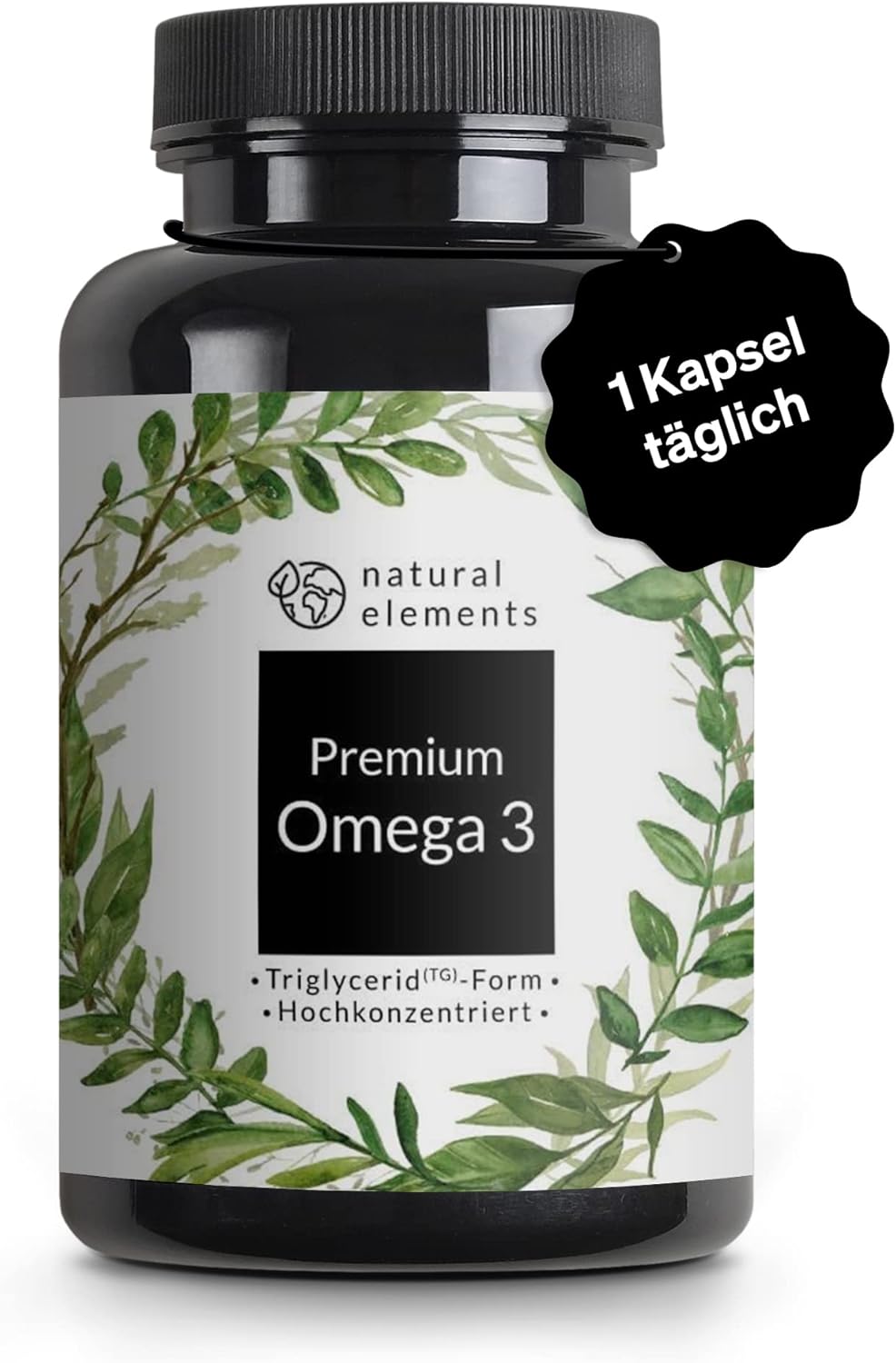 Premium Omega 3 - 120 Kapseln - 1000 mg Fischöl pro Kapsel mit EPA und ...